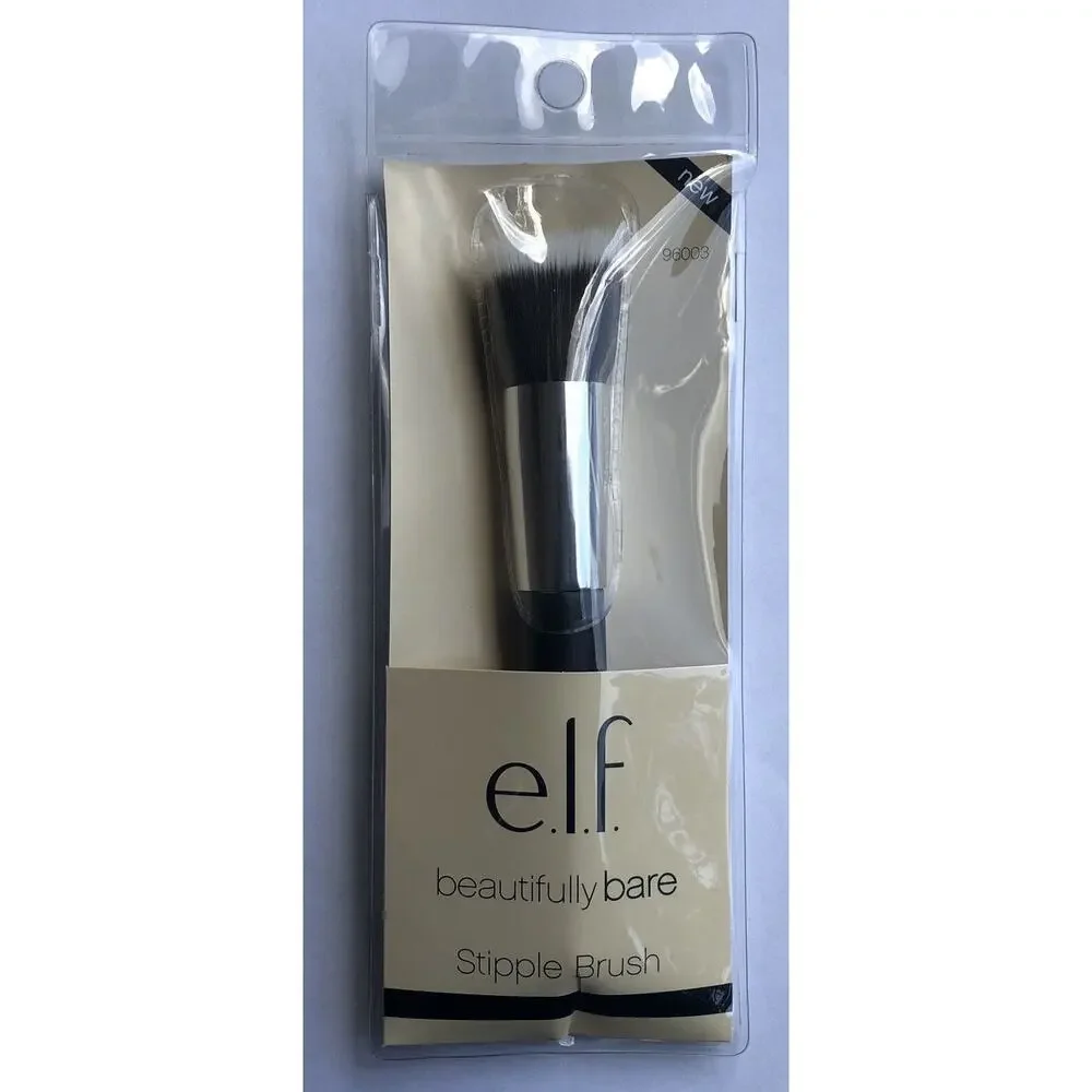 Elf Makeup Brushes Black Fan Stipple Powder Synthetic Vegan Friendly Lot of Four